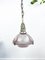 Art Deco Nickel Plated Bronze and Holophane Pendant Light by Émile-Jacques Ruhlmann, 1920s, Image 1