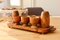 Vintage Eierbecher & Salz Pfefferstreuer aus Holz, 1950er, 9 . Set 2