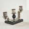 Art Deco Candleholders in Bakelite and Silver Plate, 1940s, Set of 2, Image 8