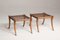 Tabourets Sabre en Bois et Cuir Tissé Marron de Pescetta, Set de 2 16