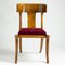 Walnut and Red Velvet Klismos Chairs from Pescetta, Set of 2, Image 3