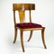 Walnut and Red Velvet Klismos Chairs from Pescetta, Set of 2, Image 2