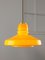 Mid-Century Italian Yellow Glass and Brass Pendant Lamp 12