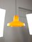 Mid-Century Italian Yellow Glass and Brass Pendant Lamp 11