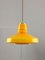 Mid-Century Italian Yellow Glass and Brass Pendant Lamp 10
