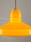 Mid-Century Italian Yellow Glass and Brass Pendant Lamp 13