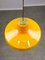 Mid-Century Italian Yellow Glass and Brass Pendant Lamp 15