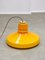 Mid-Century Italian Yellow Glass and Brass Pendant Lamp 18