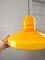 Mid-Century Italian Yellow Glass and Brass Pendant Lamp 17