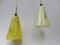 Yellow & Beige Fiberglass Shades Pendant, 1950s 4