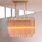 Pink Murano Glass Triedri Suspension Lamp, Italy, 1980s, Image 3
