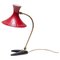 Mid-Century Moderne Schreibtischlampe mit Rotem Schirm, Stilux Milano zugeschrieben, 1950er 2