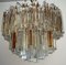 Mid-Century Modern Chandelier with Clear and Amber Glass, Image 1