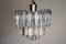 Mid-Century Modern Chandelier with Clear and Amber Glass, Image 4