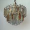 Lámpara de araña Mid-Century moderna con vidrio transparente y ámbar, Imagen 6