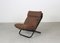 Marcello Cuneo High Backrest Cross Chair in Steel and Brown Fabric from Arflex, 1970s, Image 1