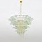 Mid-Century Italian Modern Murano Glass and Brass Palmette Chandelier from Barovier & Toso, 1980s 1