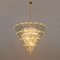 Mid-Century Italian Modern Murano Glass and Brass Palmette Chandelier from Barovier & Toso, 1980s 4