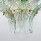 Mid-Century Italian Modern Murano Glass and Brass Palmette Chandelier from Barovier & Toso, 1980s 5
