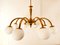 8-Light Brass Chandelier with Glass Spheres, Image 2