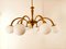 8-Light Brass Chandelier with Glass Spheres, Image 8