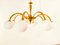 8-Light Brass Chandelier with Glass Spheres, Image 13