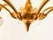 8-Light Brass Chandelier with Glass Spheres, Image 10
