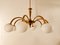 8-Light Brass Chandelier with Glass Spheres, Image 14
