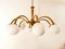 8-Light Brass Chandelier with Glass Spheres, Image 16