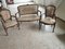 Sofa and Two Armchairs with Walnut Frame Embroidered Upholstery, Set of 3 1