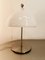 Satin Steel Lamp with White Dome 8