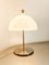 Satin Steel Lamp with White Dome 1