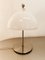 Satin Steel Lamp with White Dome 10