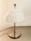 Satin Steel Lamp with White Dome 4