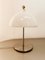 Satin Steel Lamp with White Dome 9