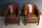 Club chair vintage in pelle color cognac, set di 2, Immagine 7