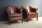 Vintage Cognac Leather Club Chairs, Set of 2 2
