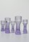 Long Space Age Drink Tumbler Glasses & Jug Set in Pale Lilac Frost Crystal, 1960s, Set of 7 7