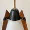 Dekorative Mid-Century Hängelampe aus Teck & Messing, Italien, 1960er 7