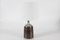 Große dänische Mid-Century Keramik Tischlampe mit brauner Glasur und neuem Schirm von Per Linnemann-Schmidt für Palshus, 1960er 3