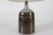 Große dänische Mid-Century Keramik Tischlampe mit brauner Glasur und neuem Schirm von Per Linnemann-Schmidt für Palshus, 1960er 7
