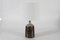 Große dänische Mid-Century Keramik Tischlampe mit brauner Glasur und neuem Schirm von Per Linnemann-Schmidt für Palshus, 1960er 5