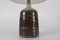 Große dänische Mid-Century Keramik Tischlampe mit brauner Glasur und neuem Schirm von Per Linnemann-Schmidt für Palshus, 1960er 8