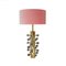 Mid-Century Italian Modern Style Grey Murano Glass and Brass Table Lamps, Set of 2 2