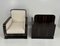 Set of Art Deco Italian Macassar, Walnut Root and Cream Velvet Armchairs, 1930s 10
