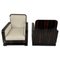 Set of Art Deco Italian Macassar, Walnut Root and Cream Velvet Armchairs, 1930s 1