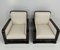 Set de Fauteuils Art Déco en Macassar, Noyer et Velours Crème, Italie, 1930s 4