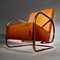Bauhaus Tubular Steel Cantilever Chair Cognac Leather Club Chair Mod. F74 by Frits Kuyken, Belgium, 1935 Armchair Design Icon, Image 14
