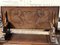 Oak Monks Hall Bench with Carved Lions &n Heraldic Crest 7