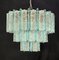 Aquamarine Murano Glass Quadrihedral Prisms Chandelier in the style of Barovier, Italy, 2010s 7
